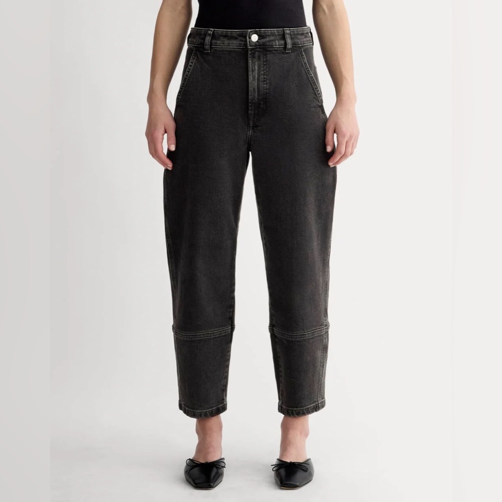 Everlane NWT Washed Black Utility Barrel Jeans (Size 26 Regular)